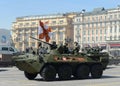 The BTR-82A is an Russian 8x8 wheeled amphibious armoured personnel carrier (APC). Royalty Free Stock Photo